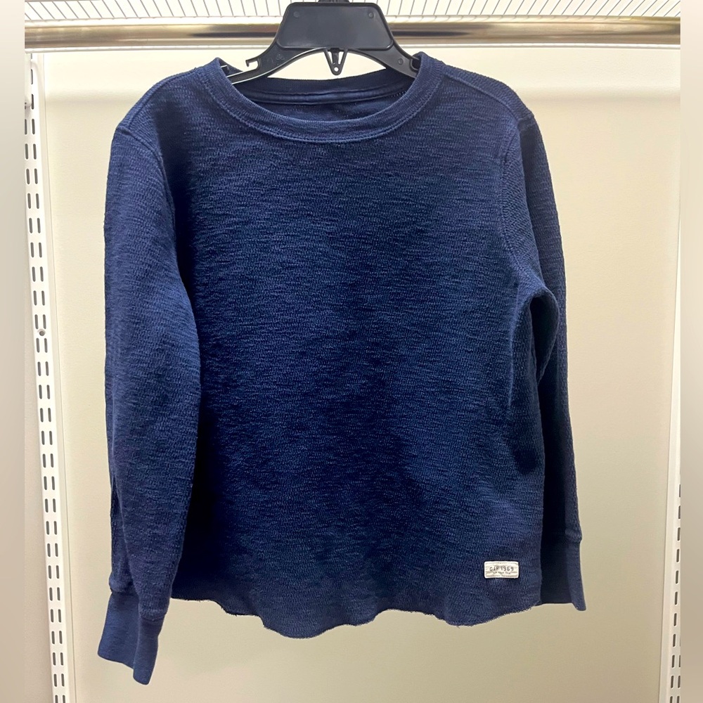 The Gap Crewneck Thermal, Dark Navy Blue size 6-7 (small)